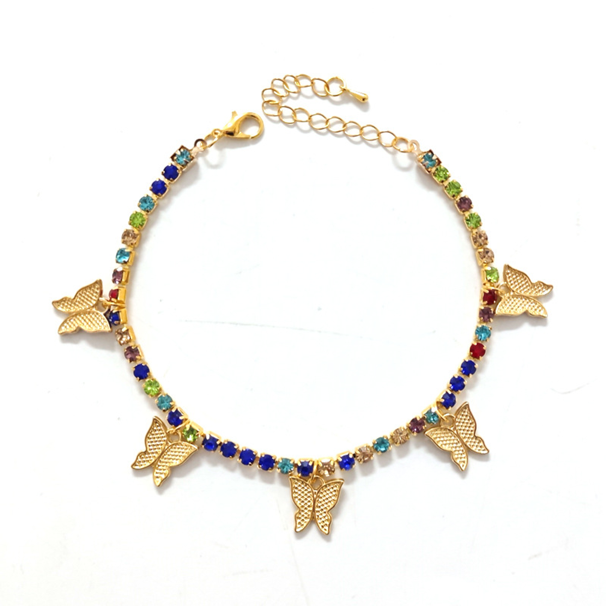 【🔥Buy 1 Get 1 Free🔥】Breeze Kiss Adjustable Crystal Butterfly Anklet