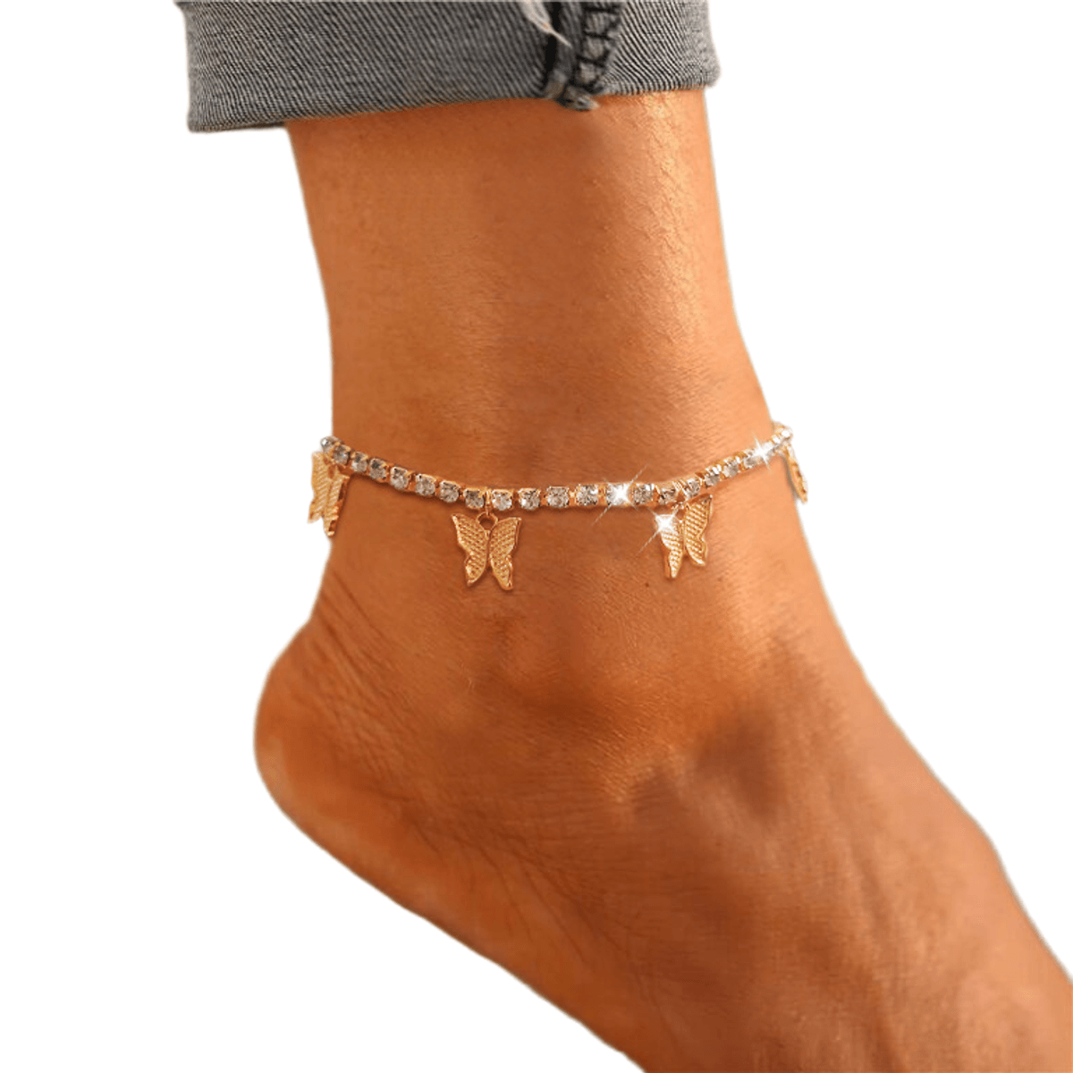 【🔥Buy 1 Get 1 Free🔥】Breeze Kiss Adjustable Crystal Butterfly Anklet
