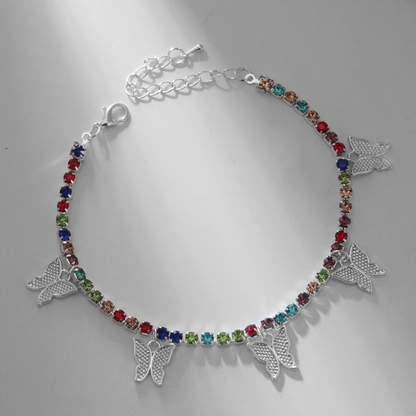 【🔥Buy 1 Get 1 Free🔥】Breeze Kiss Adjustable Crystal Butterfly Anklet