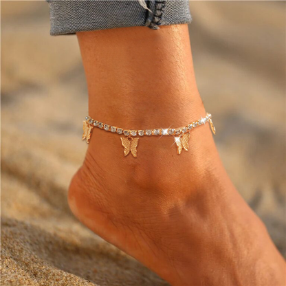 【🔥Buy 1 Get 1 Free🔥】Breeze Kiss Adjustable Crystal Butterfly Anklet