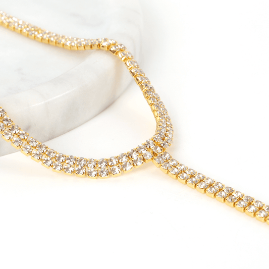 Luminous Thread Necklace – 11.8in Gold Single-Layer Chain（XL22711）