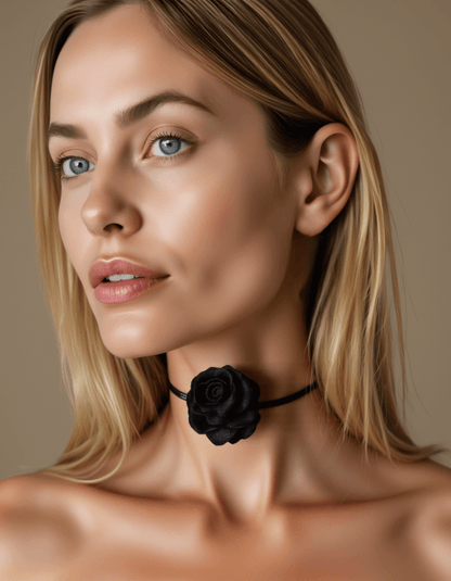 The black rose necklace is light and luxurious（XL230927）